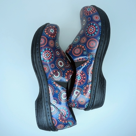 Klogs Mandala Mission women's leather clog shoes red blue size 7 - Picture 5 of 12